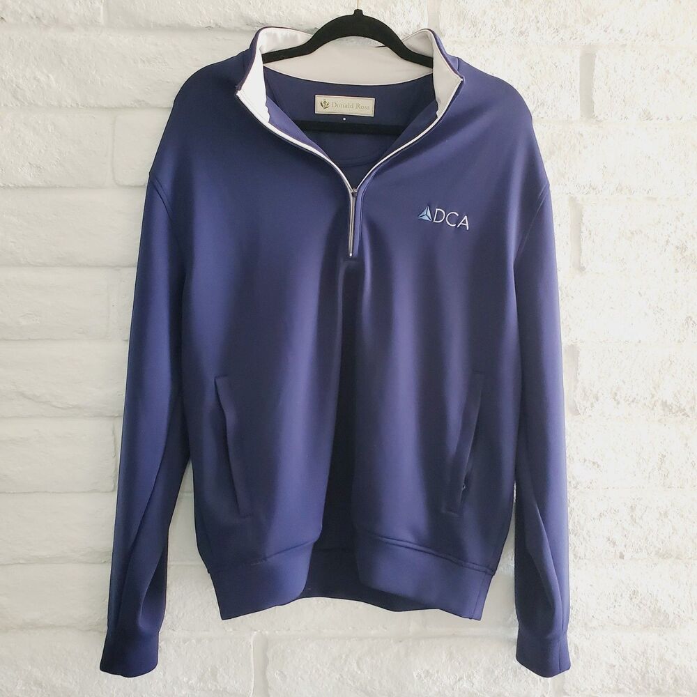 Donald Ross Mens Golf Pullover Blue Classic Fit The Year Rounder Sweater SZ M